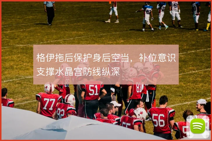 格伊拖后保护身后空当，补位意识支撑水晶宫防线纵深